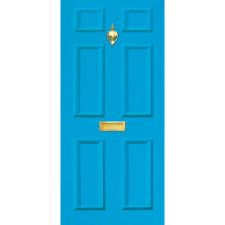 Door Decal Dementia Friendly with Letterbox and Knocker - Light Blue